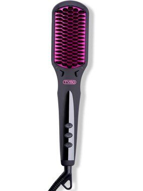 Ionic Hair Straightener Brush - One-Step Hot Comb, 16 Temp Settings, LCD